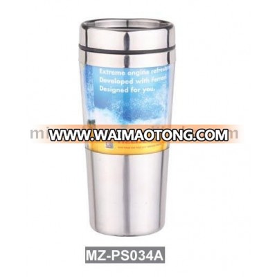 AUTO mug 450ml steel thermos mug , paper insert